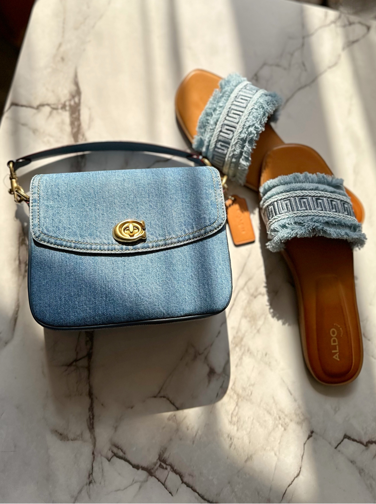 Denim on denim accessories. Loving the coach cassie and these also denim slides

#LTKItBag #LTKShoeCrush