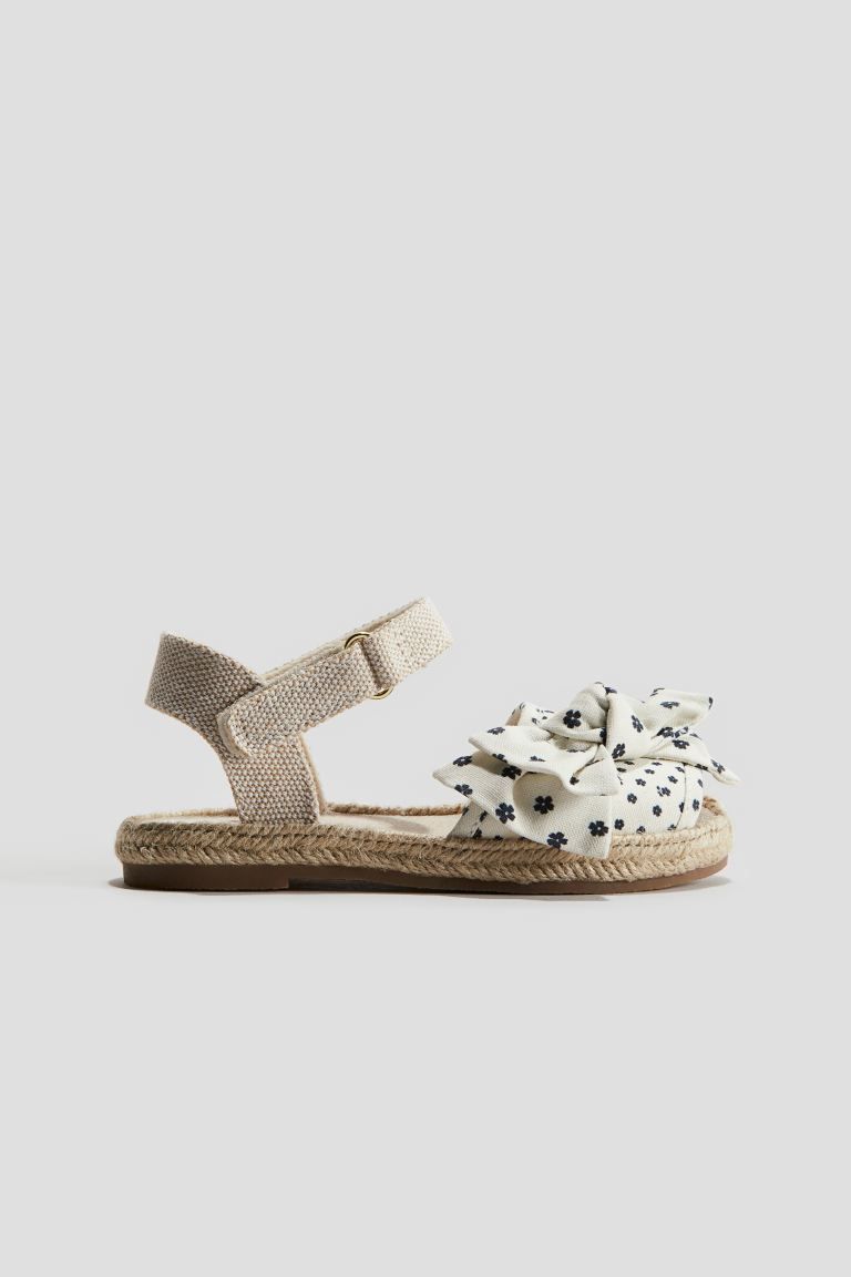 Ankle-strap Sandals - No heel - White/floral - Kids | H&M US | H&M (US + CA)