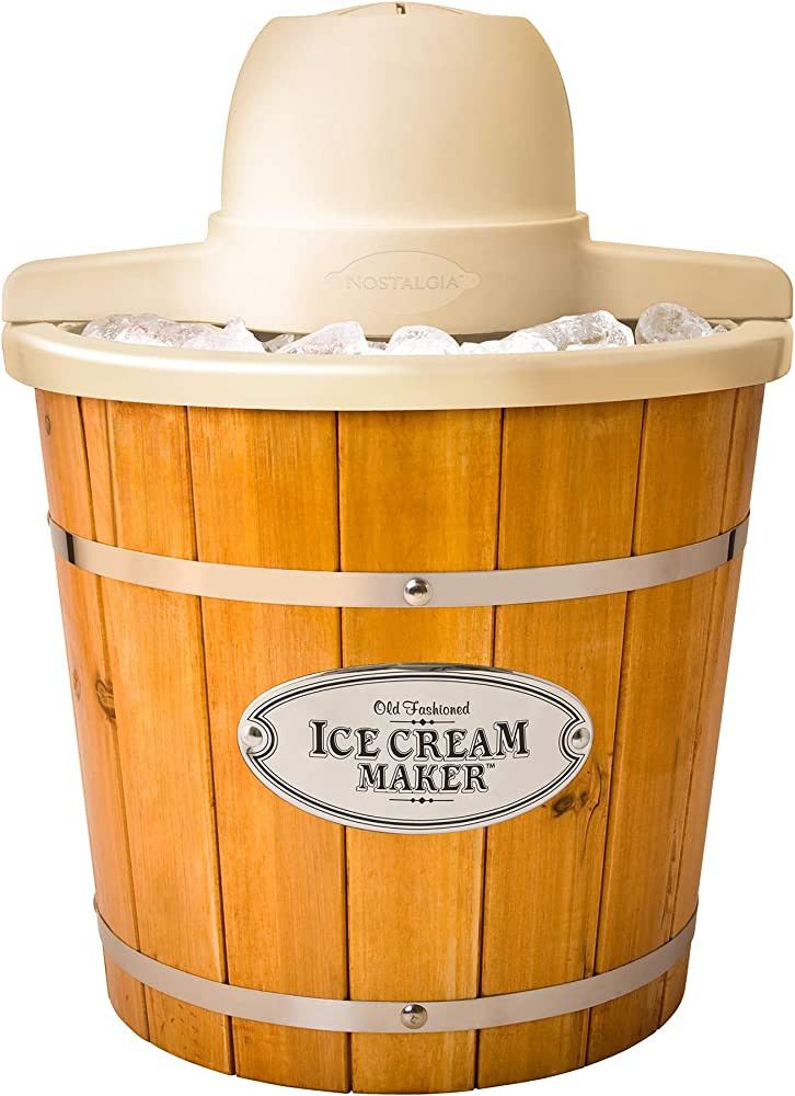 Nostalgia Vintage Electric Ice Cream Maker, 4-Quarts, Old Fashioned Soft Serve Machine for Ice Cr... | Amazon (US)