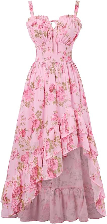 Scarlet Darkness Corset Dress for Women Summer Floral Flowy High Low Milkmaid Sundress for Weddin... | Amazon (US)