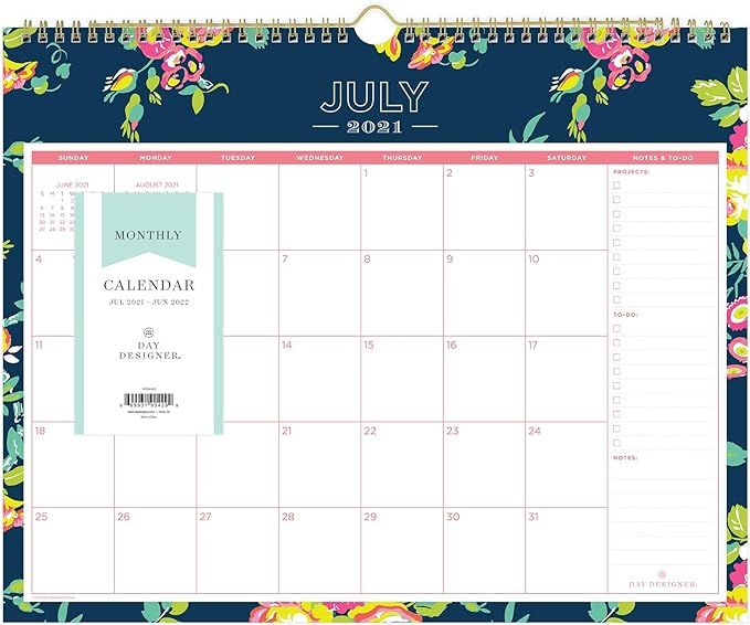 Day Designer for Blue Sky 2021-2022 Academic Year Monthly Wall Calendar, 15" x 12", Wirebound, Pe... | Amazon (US)