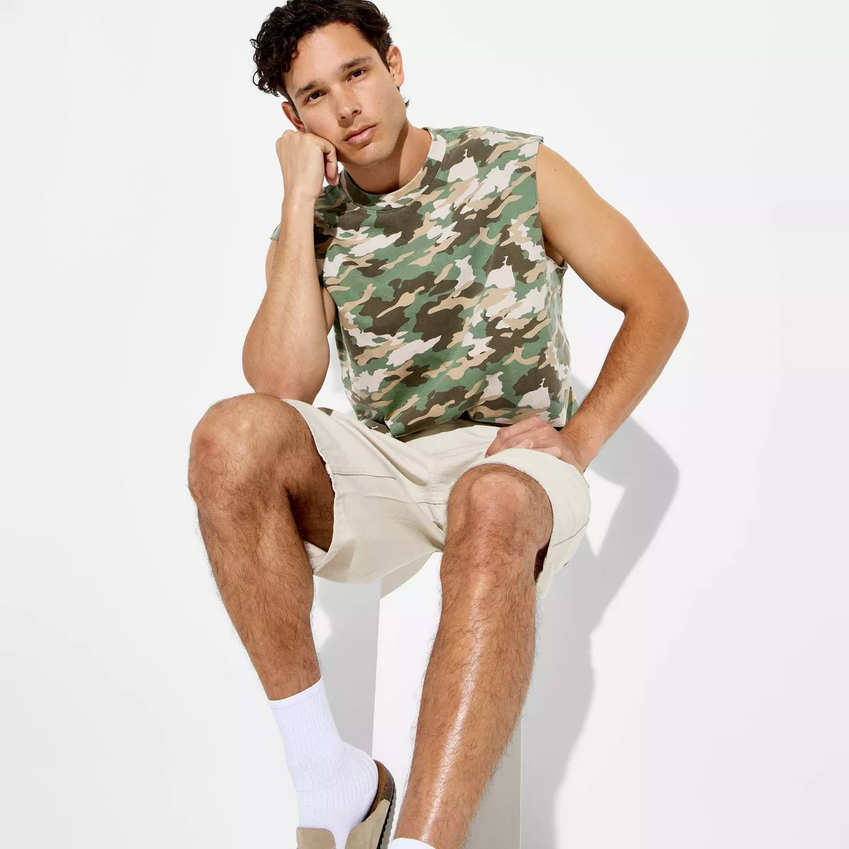 Men's Jersey Camo Tank Top - Original Use\u2122 Dark Green S | Target