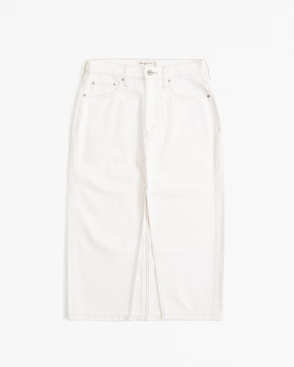 Denim Midi Skirt | Abercrombie & Fitch (US)