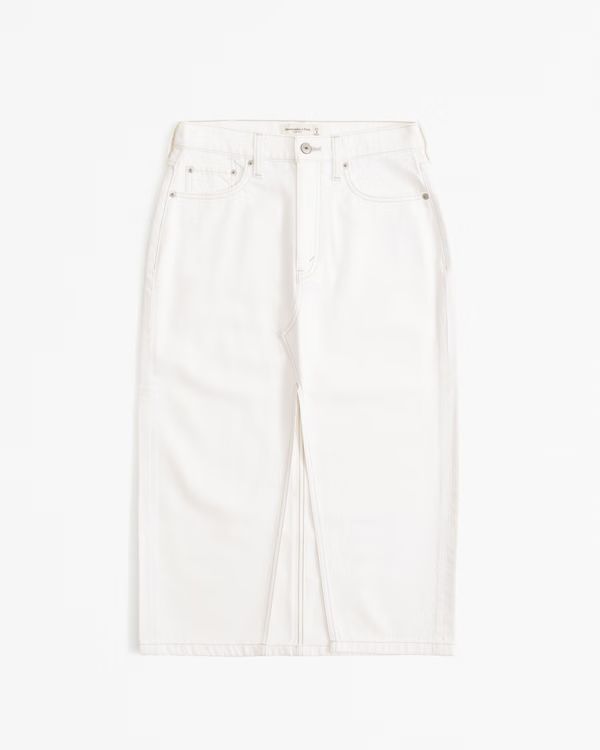 Women's Denim Midi Skirt | Women's Bottoms | Abercrombie.com | Abercrombie & Fitch (US)
