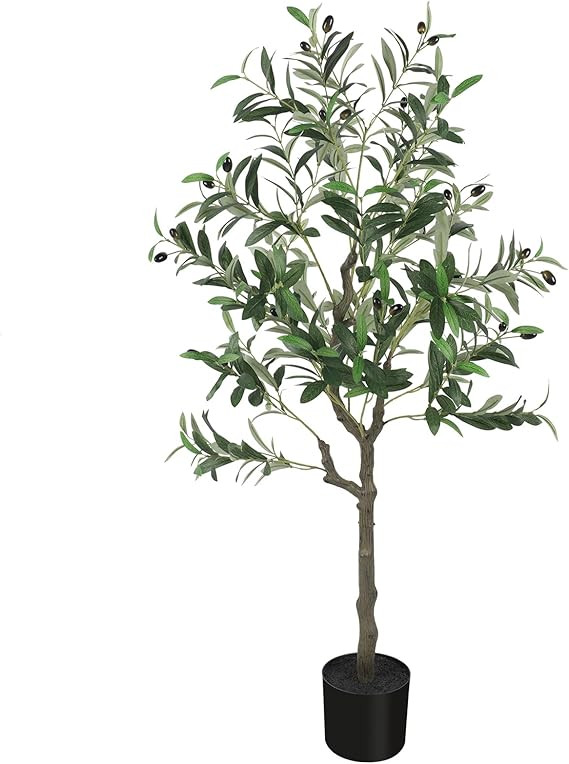 YOLEO Artificial Olive Tree 4FT Tall Faux Silk Plant for Home Office Indoor Decor Fake Olive Tree... | Amazon (US)