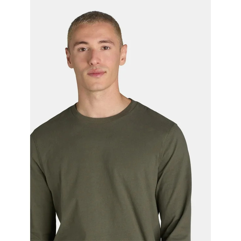 George Men's & Big Men's Crewneck T-Shirt with Long Sleeves, Size XS-3XLT | Walmart (US)