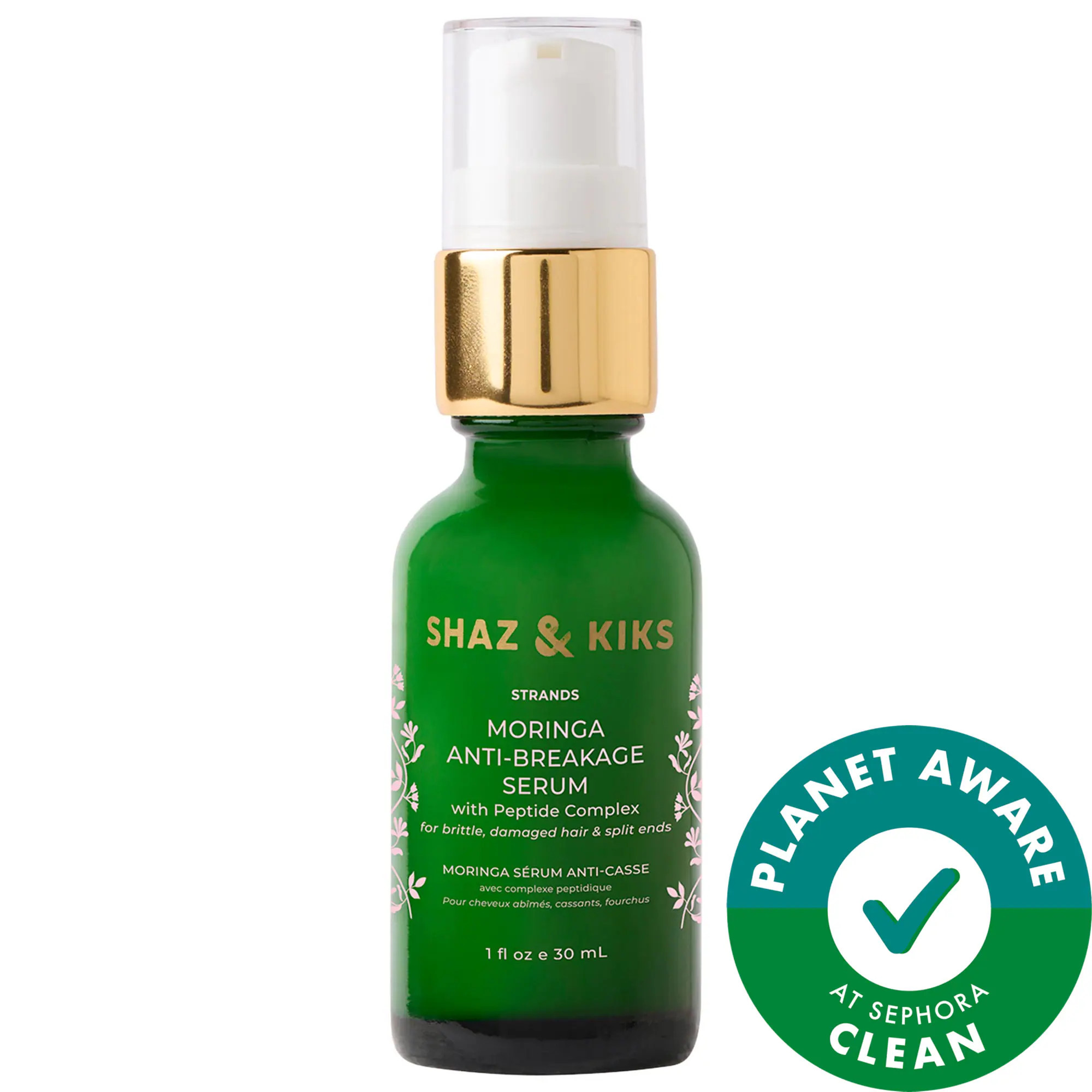 SHAZ & KIKS Moringa Anti-Breakage Hair Serum with Peptide Complex 1 oz / 30 ml | Sephora (US)