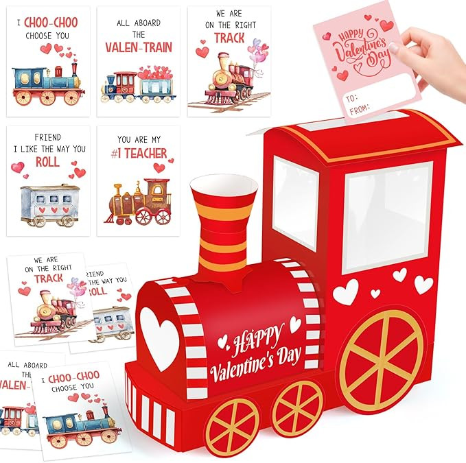 Gloween Train Valentines Day Box and Cards for Kids Classroom School Exchange, Great Valentines G... | Amazon (US)