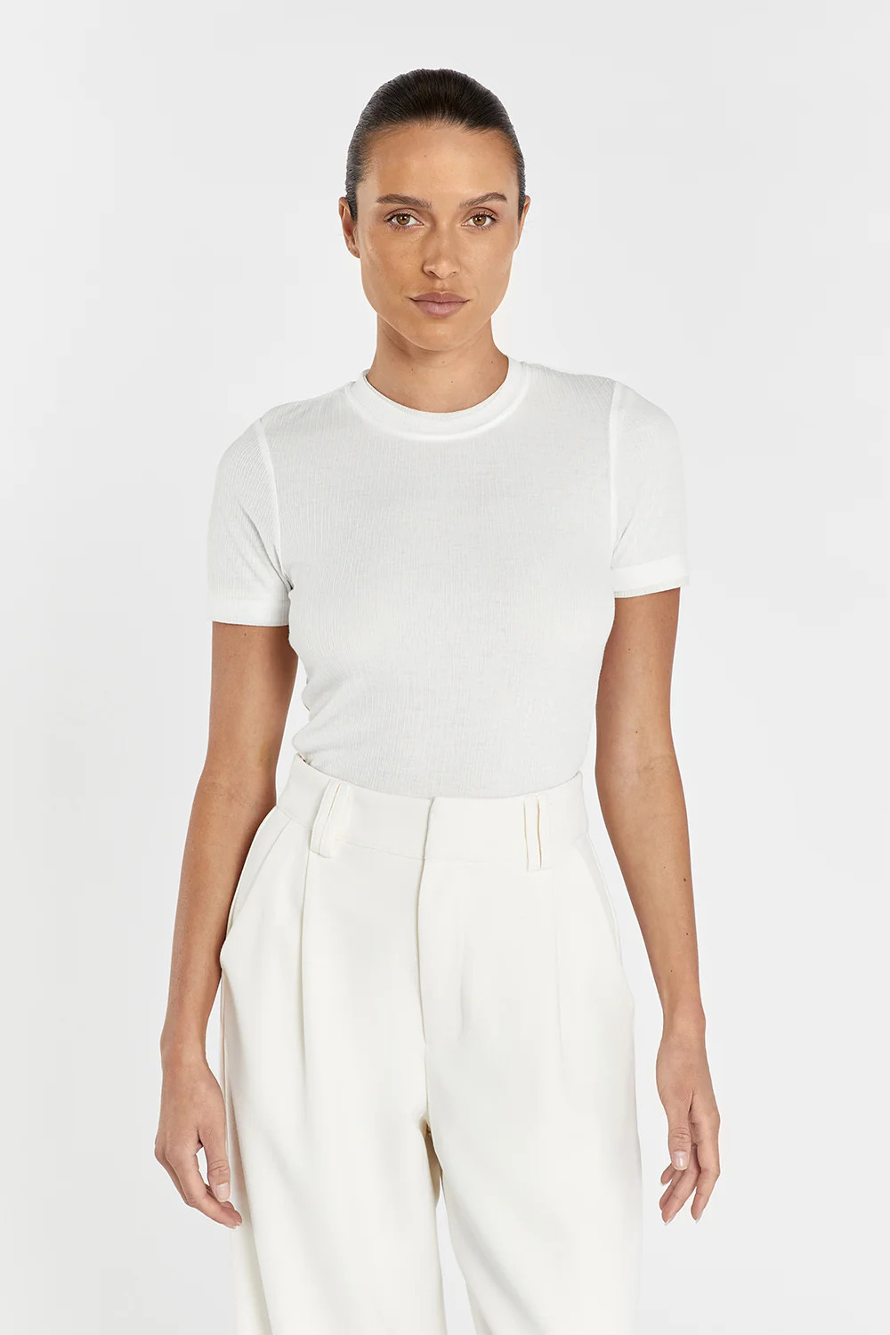 JUDE CREAM DOUBLE LAYER BABY TEE | DISSH