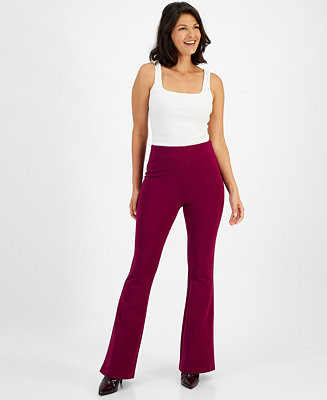 Women's High-Rise Ponte Flare-Hem Pants, Created for Macy's | Macy's