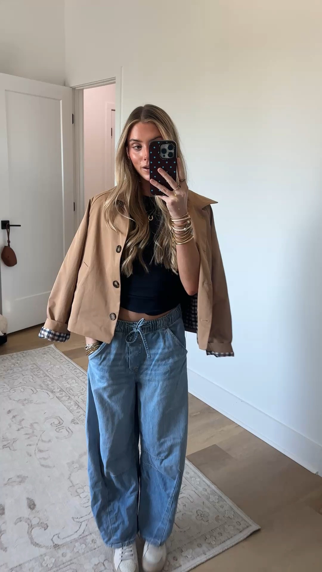 My travel outfit to go to KY!! My jeans are size xs from gap the most comfortable travel pants. My tee is size xs from @nuuds the most slinky soft fabric with my amazon trench coat size small layered overtop. And my sneakers are Shu Shop.

#LTKootd #LTKTravel #LTKdayinmylife