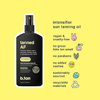 b.tan Deep Tanning Dry Spray | Tanned Intensifier Tanning Oil - Get a Faster, Darker Sun Tan From... | Amazon (US)