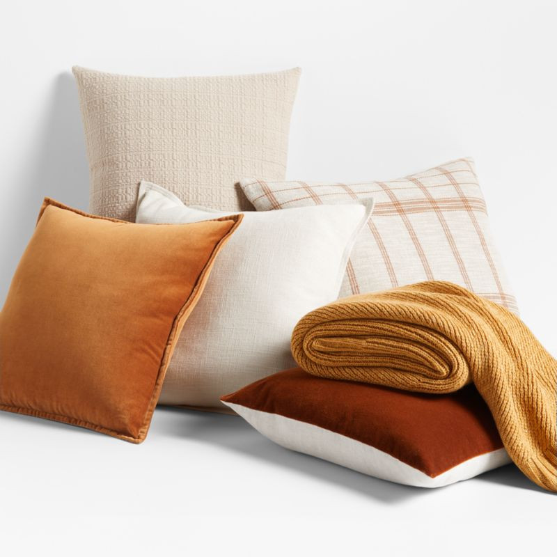 Almond Brown Throw Pillow Arrangement | Crate & Barrel | Crate & Barrel
