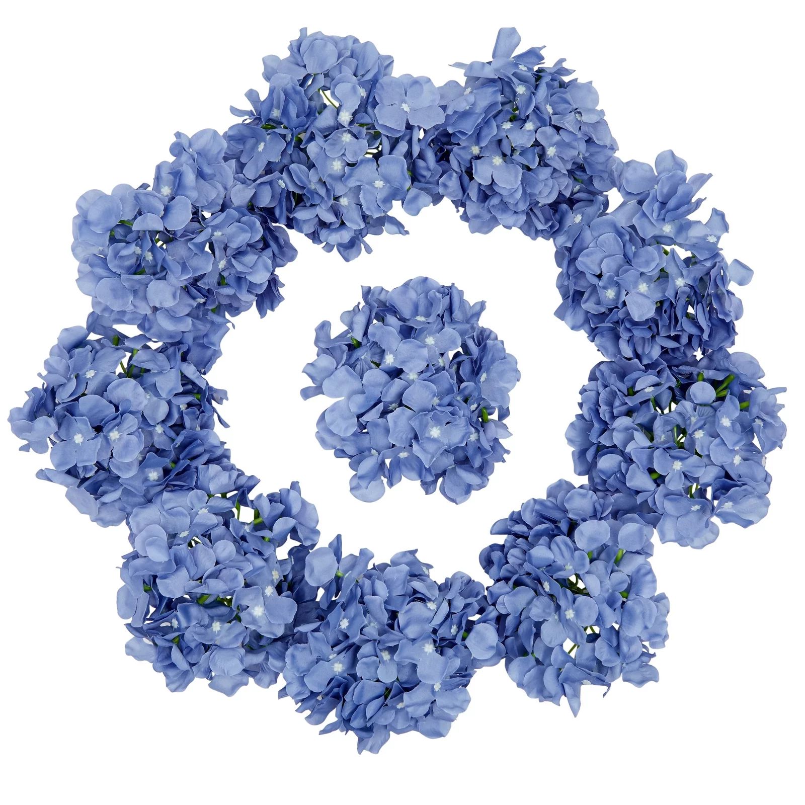 10 Pack Blue Artificial Faux Hydrangea with Stem, Fake Flowers for Vase and Home Decor, 6.5 in. | Walmart (US)