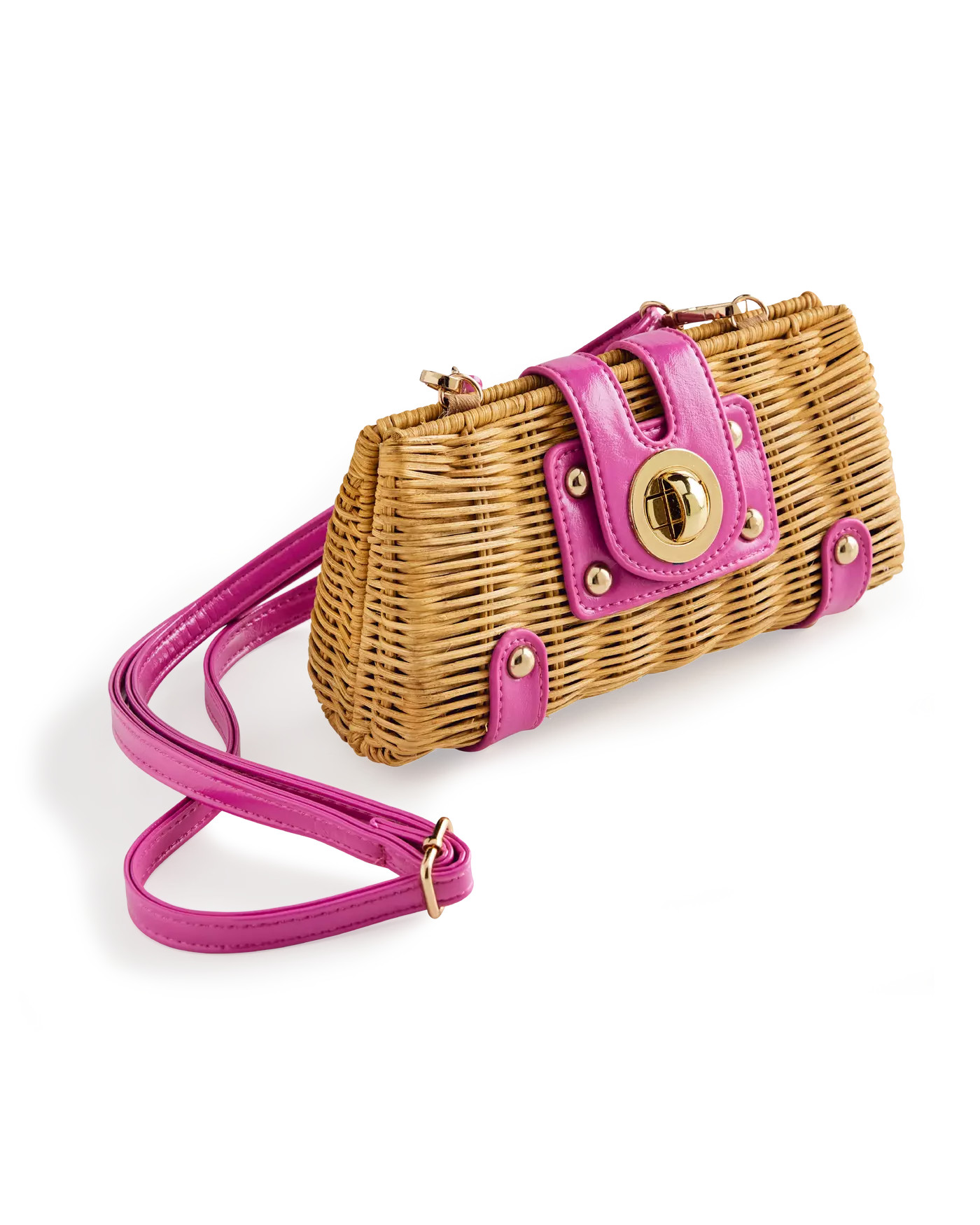 Wicker Clutch - Natural/Pink | Boston Proper | Boston Proper