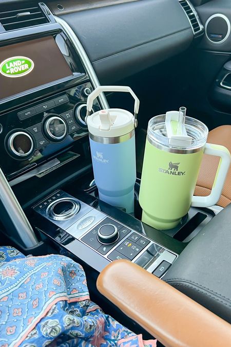 Showing the difference in water cup sizes; fits in cup holder in car. new Stanley available for pick up. 

#LTKunder50 #LTKFind #LTKhome