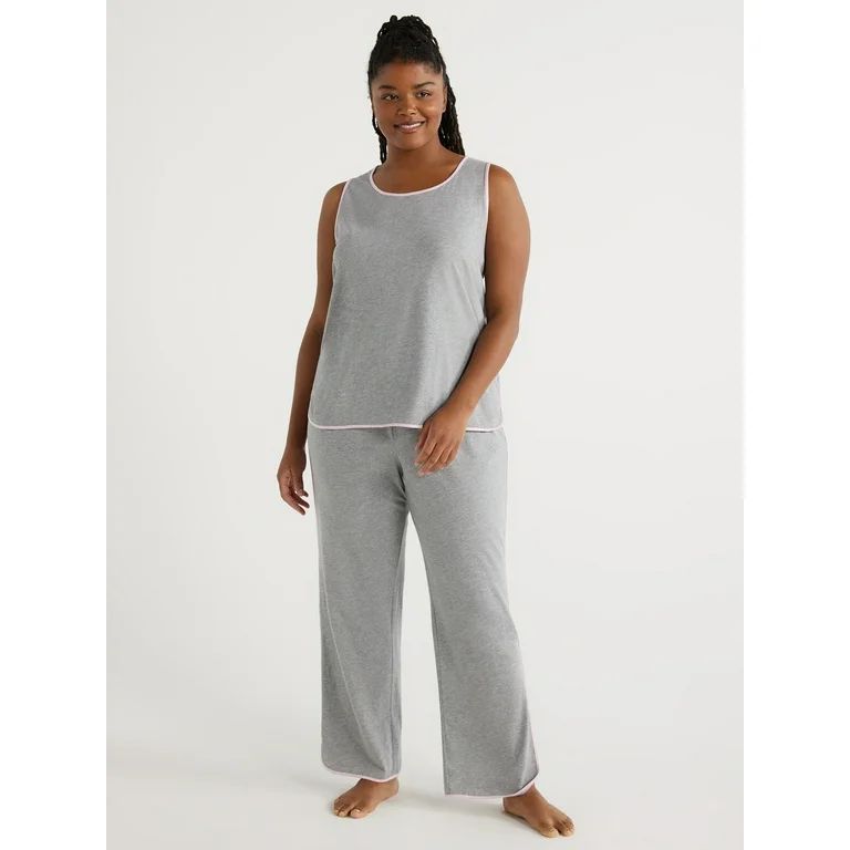 Joyspun Women's Cotton Blend Tank Top and Pants Pajama Set, 2-Piece, Sizes S to 3X - Walmart.com | Walmart (US)