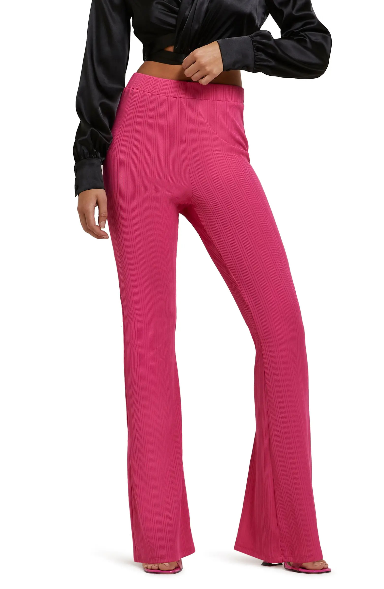 Back Slit Flare Leg Pants | Nordstrom