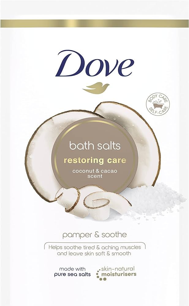 Dove Coconut and Cacao Restoring Care Bath Salts with skin-natural moisturisers relaxing your min... | Amazon (UK)
