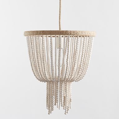 Wood Beaded Chandelier | Pottery Barn Teen