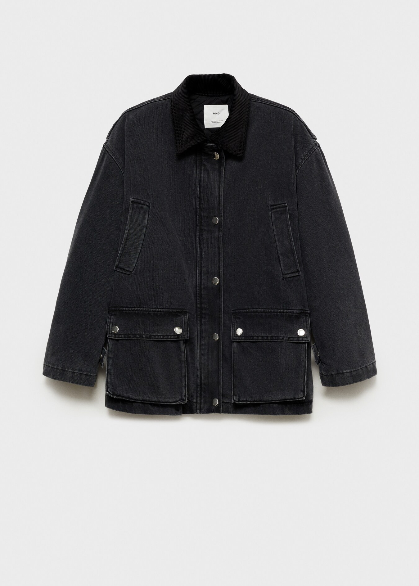 Jacket with corduroy collar pockets - Women | MANGO United Kingdom | MANGO (UK)