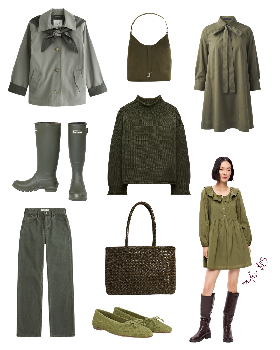Moss green is the fall color everyone's wearing right now 🌲 🛒everything linked. Comment SHOP and I'll DM the details 💌

A rollneck sweater, bow shirt dress, suede tote, and 90s relaxed jeans — all in the shade of the season. This color feels so rich and grounding for fall — easy to wear as a full look or layered in with neutrals you already own.

[moss green trend, fall color trends, moss green sweater, green shirt dress, fall outfit ideas]
#mossgreen #fallcolortrends #falloutfitideas 

 