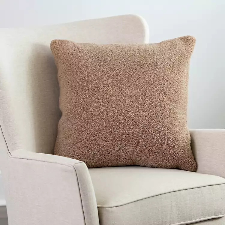Tan Teddy Faux Fur Pillow | Kirkland's Home