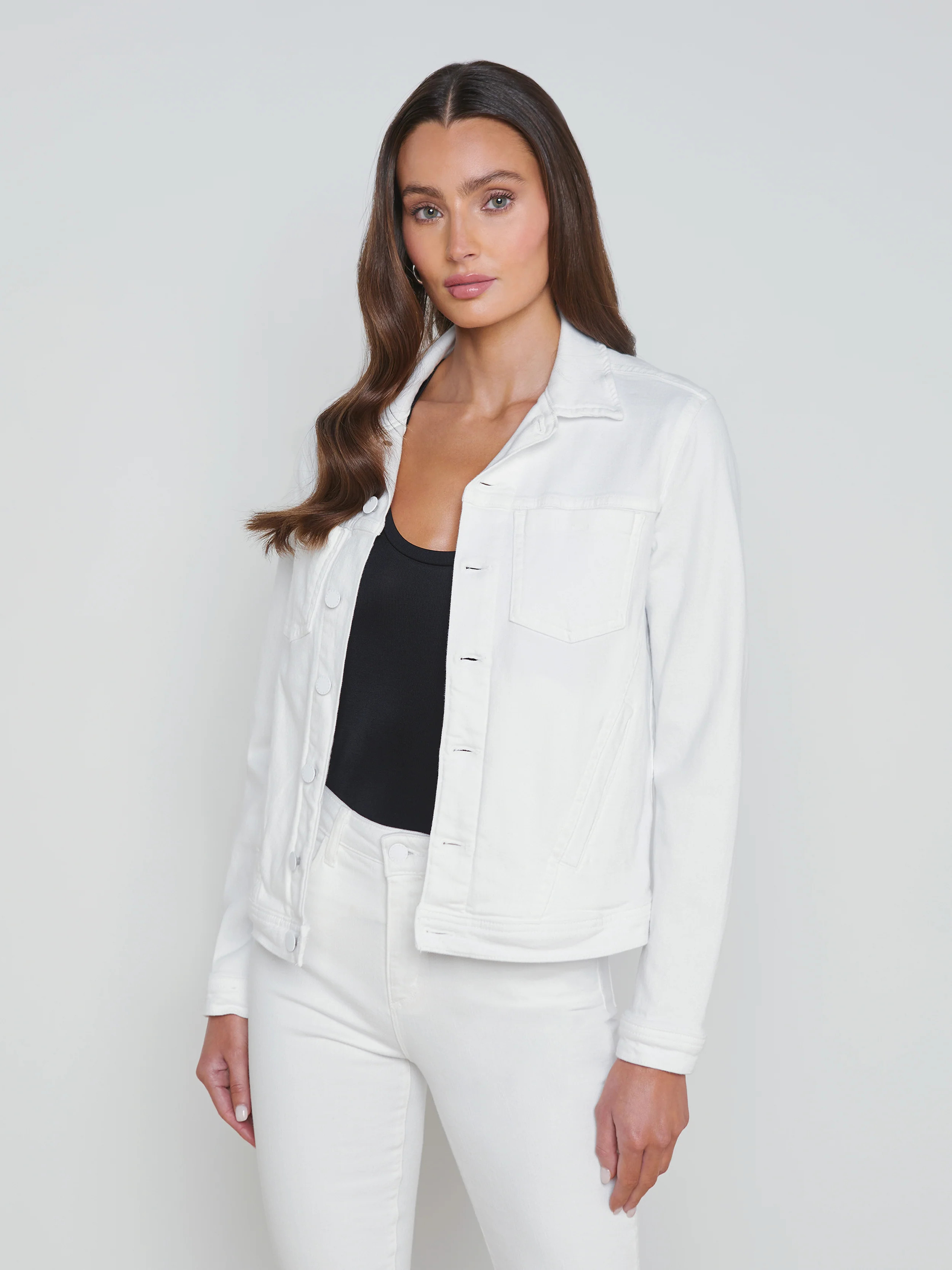 L'AGENCE - Shuri Denim Jacket in Blanc | L'Agence