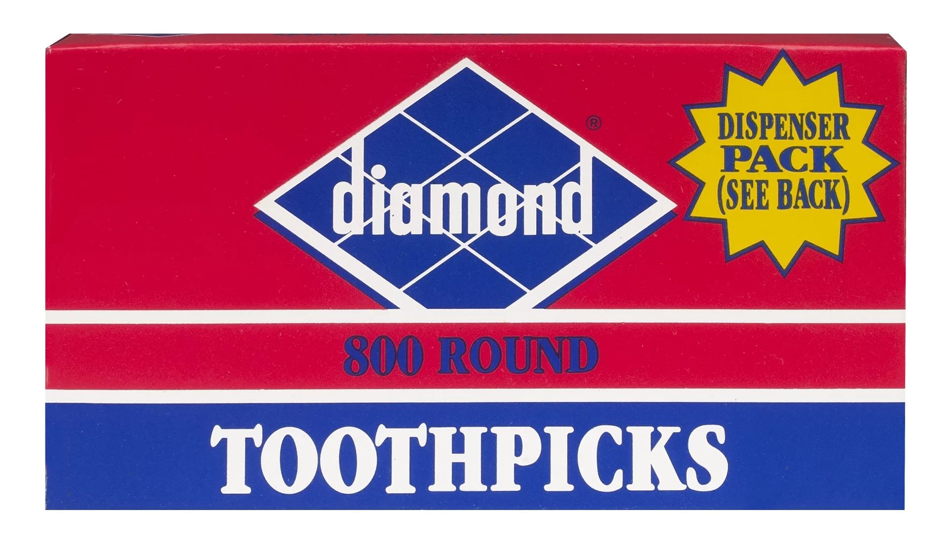 Diamond Classic Round Toothpicks, Toothpick Box, 800 Count Wood Toothpicks | Walmart (US)