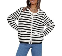 LILLUSORY Women's Cardigan Sweaters 2023 Fall Open Front Long Sleeve Button Down Knit Cardigans O... | Amazon (US)