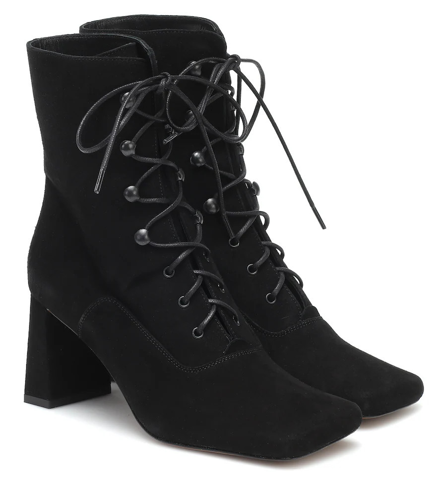 By Far Claude lace-up suede ankle boots | Mytheresa (INTL)