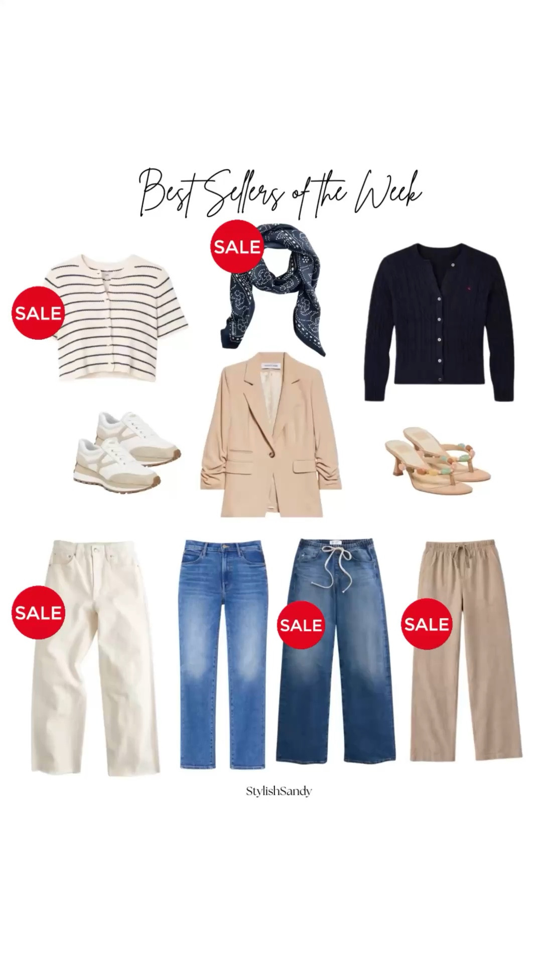 The best sellers of the week. 

Drawstring pants
Straight jeans
Ecru jeans
Blaze 
Cardigan
Scarf
Sneakers
Spring heels

#LTKOver40 #LTKSaleAlert #LTKootd