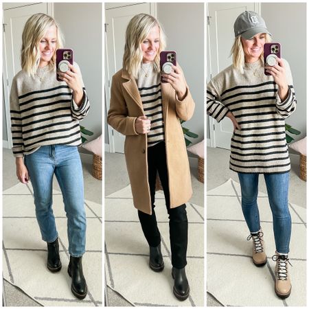 Outfit ideas from mom-friendly winter capsule wardrobe. Head over to thriftywifehappylife.com for more details!

#LTKSeasonal #LTKsalealert #LTKstyletip