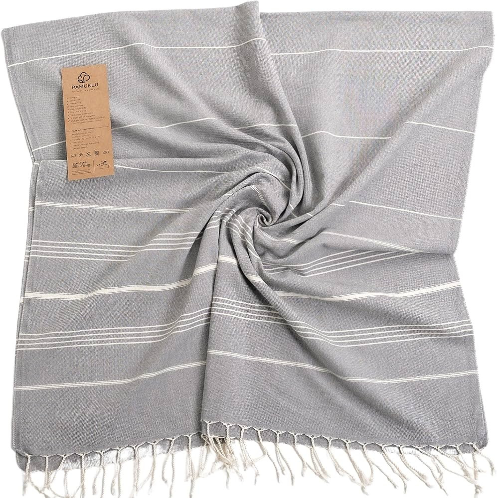 PAMUKLU Cloud Oversized Beach Towel - Sand-Resistant, Quick Drying, Compact, Soft and Absorbent -... | Amazon (US)