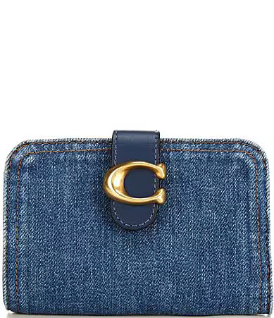 COACH Tabby Denim Wallet - Deep Blue | Dillard's