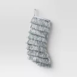 20" Christmas Tinsel Stocking Silver - Wondershop™ | Target