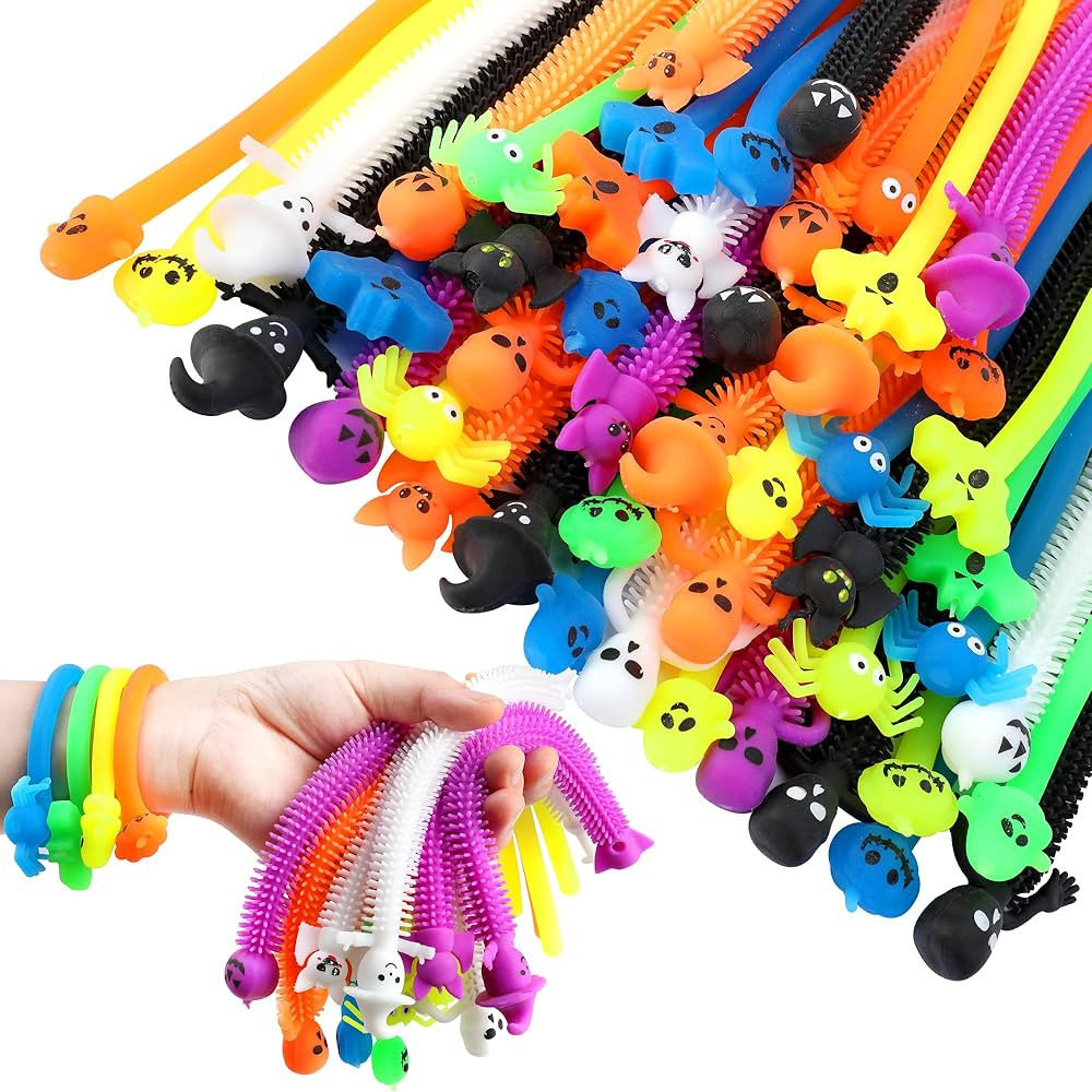 codree 48 Pcs Halloween Stretchy Fidget Toy- Colorful Stretchy Strings Sensory Fidget Toys- Senso... | Amazon (US)