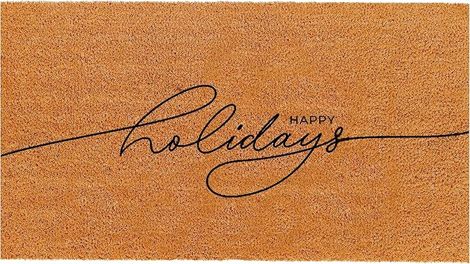 THEODORE MAGNUS Natural Coir Doormat with Non-Slip Backing - 17 x 30 - Outdoor/Indoor - Christmas... | Amazon (US)