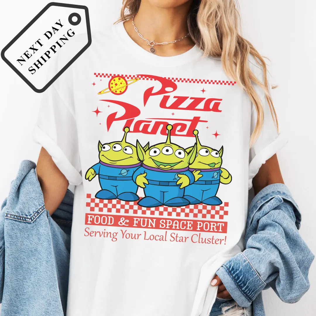 Comfort Colors® Disney Toy Story Pizza Planet Alien Shirt, Hollywood Studios Disney Tee, Pixar P... | Etsy (US)