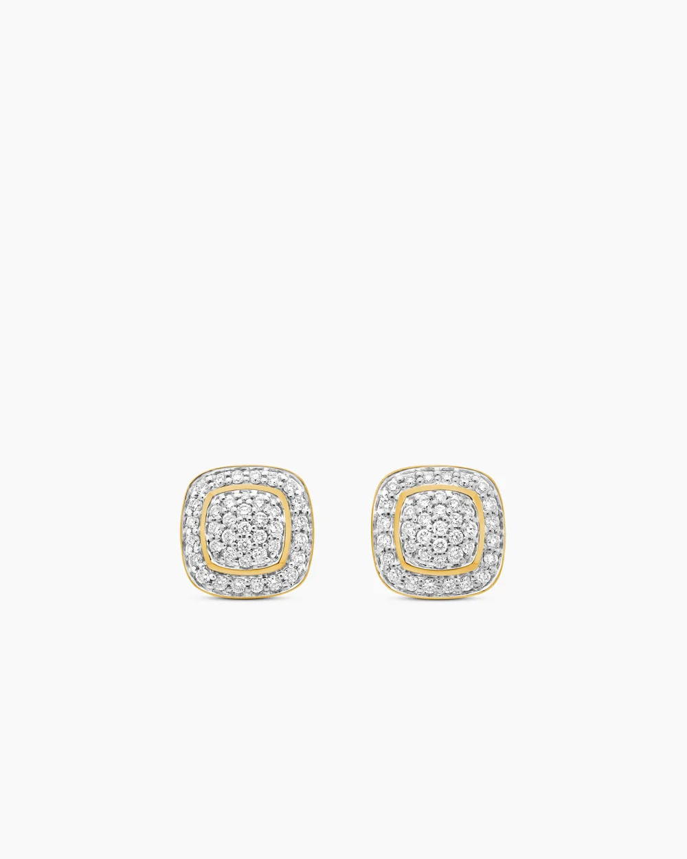David Yurman | Petite Albion® Stud Earrings in 18K Yellow Gold with Pavé Diamonds, 5mm | David Yurman