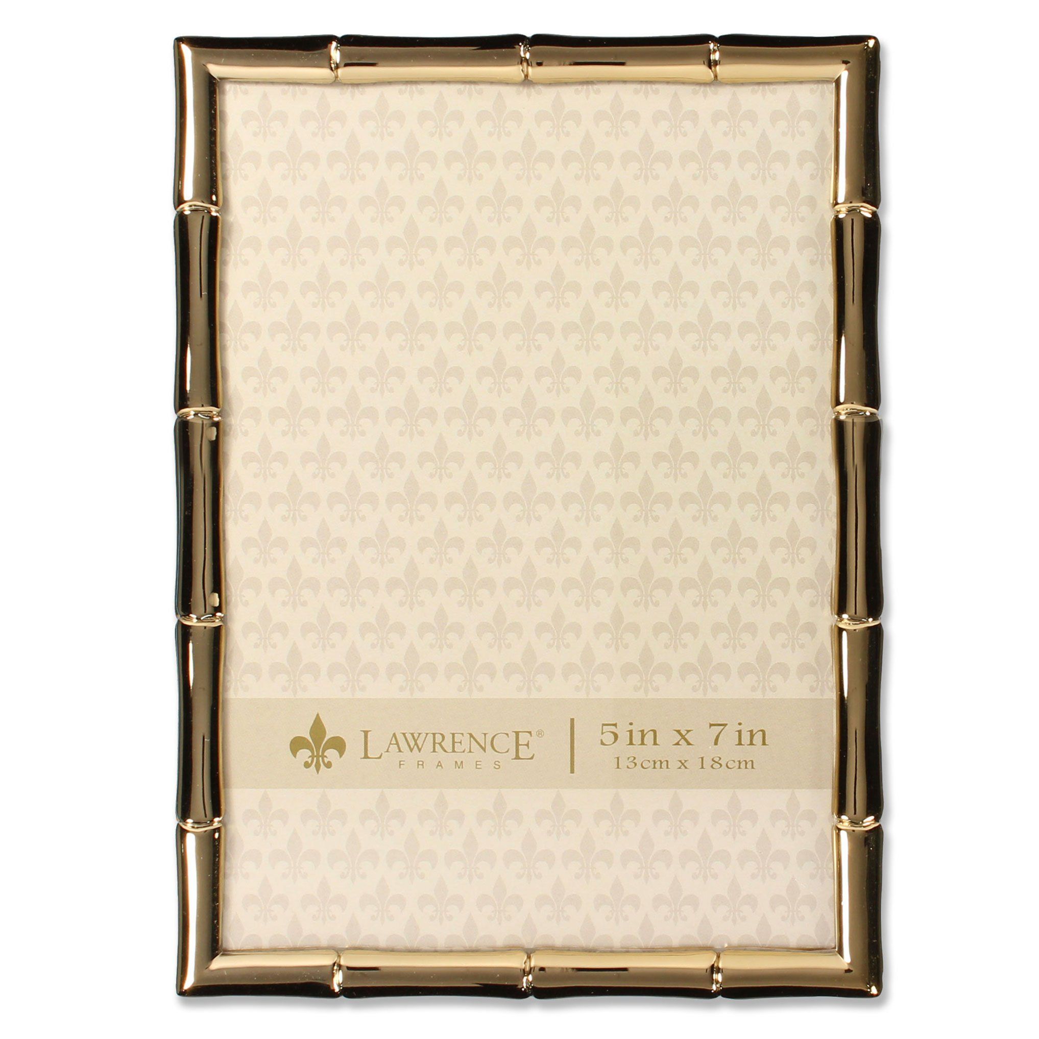 Lawrence Frames Bamboo Design Metal Frame, 5x7, Gold | Amazon (US)