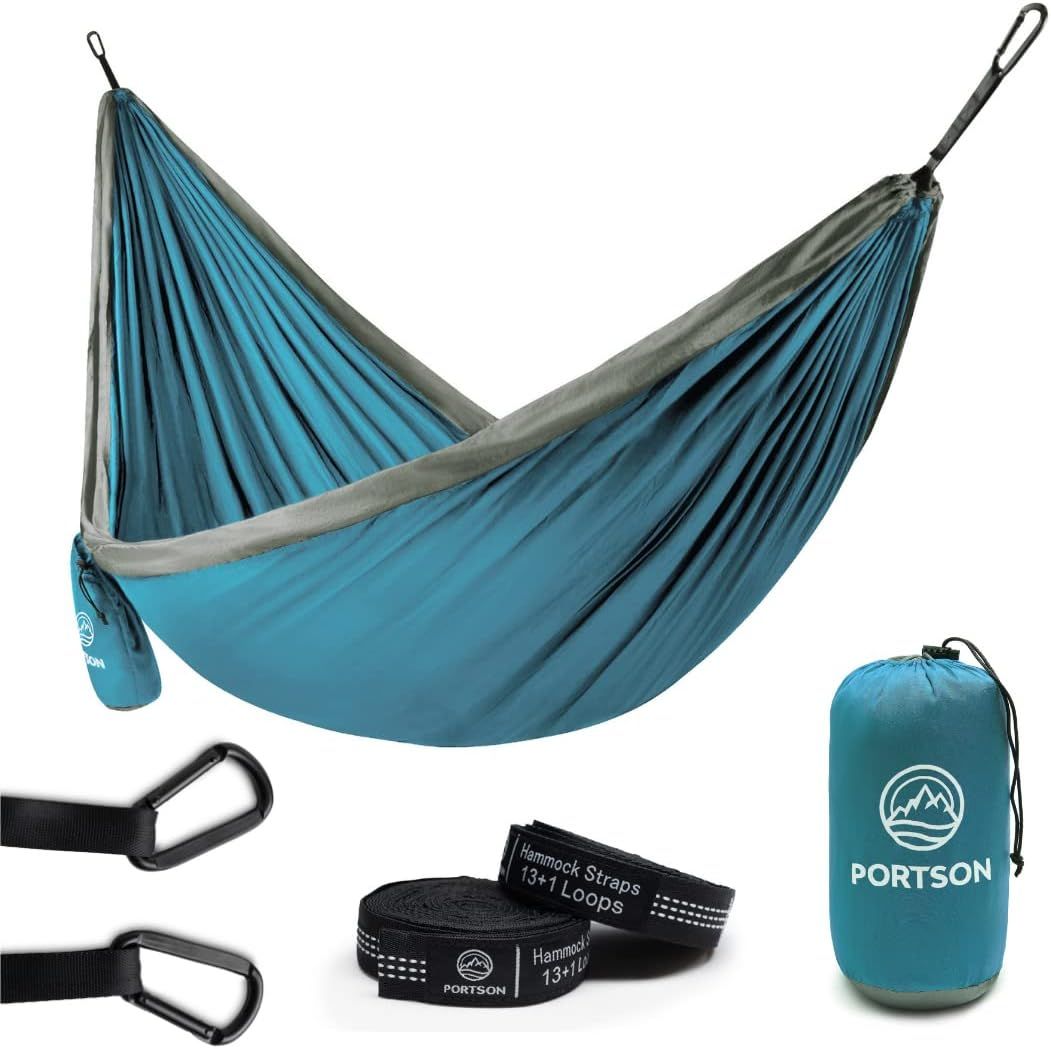 Amazon.com: Portson Camping Hammock - Based in Madison - Double Hammock for Backpacking, Travel, ... | Amazon (US)