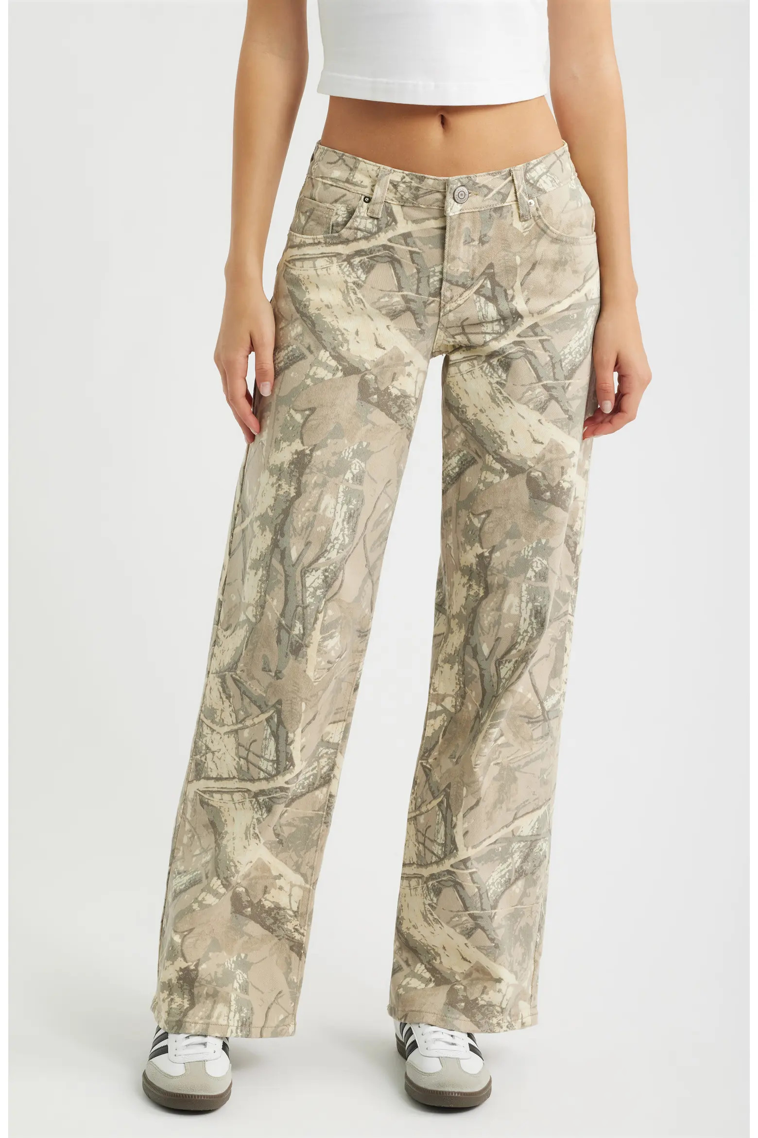 YMI Britney Camo Low Rise Wide Leg Jeans (Women) | Nordstrom | Nordstrom