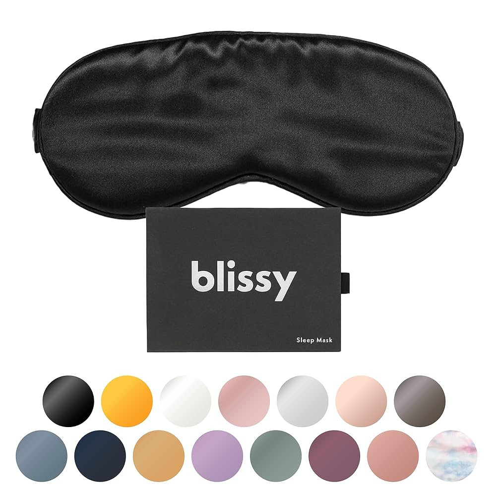 Blissy Silk Sleep Mask - Silk Eye Sleeping Mask for Women & Men for Total Blackout - Silk Eye Mas... | Amazon (US)