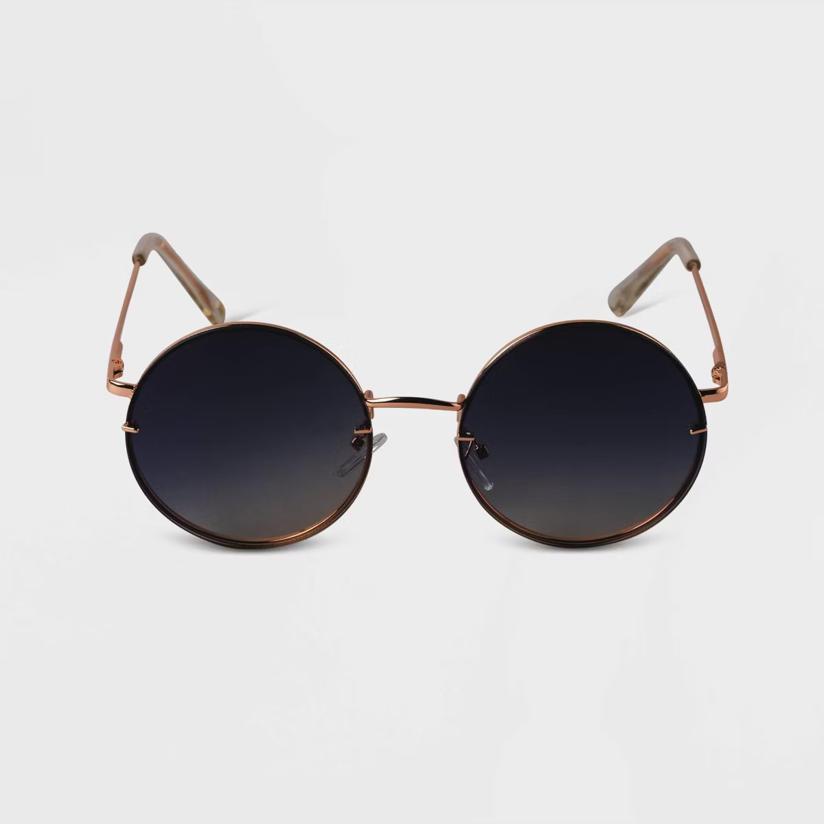 Women's Oversized Metal Round Sunglasses - A New Day™ Gold: UV Protection, Medium Fit | Target