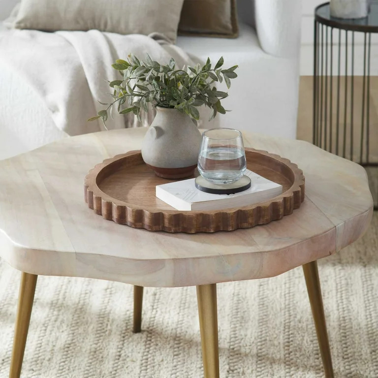 My Texas House Natural Mango Wood Round Decorative Tray, 16" x 2" | Walmart (US)