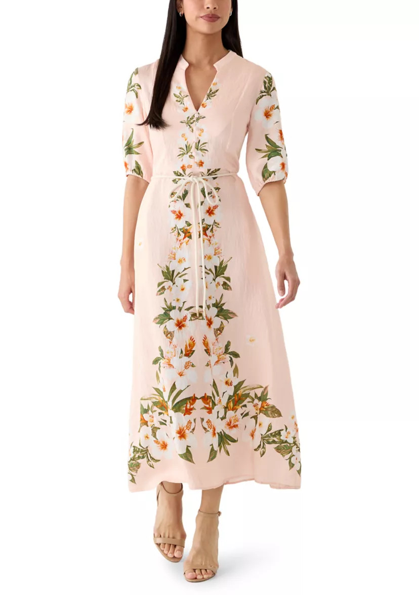 Women's Floral Placement Print Midi Dress | Belk