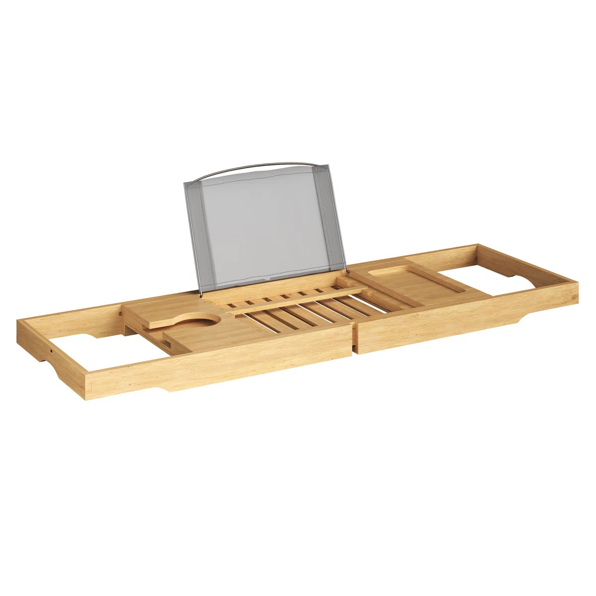 Lavish Home Bamboo Bathtub Tray - Wood Bath Caddy with Book, Phone, or Tablet Rest, Cup Holder, a... | Wayfair North America
