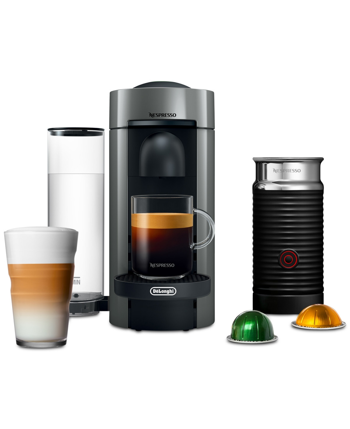 Nespresso Vertuo Plus Coffee and Espresso Machine by De'Longhi with Aeroccino, Grey - Gray | Macy's