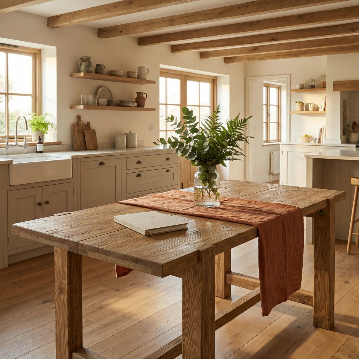 63-Inch Solid Wood Dining Table, Farmhouse Kitchen Table For Dining Room | Wayfair North America